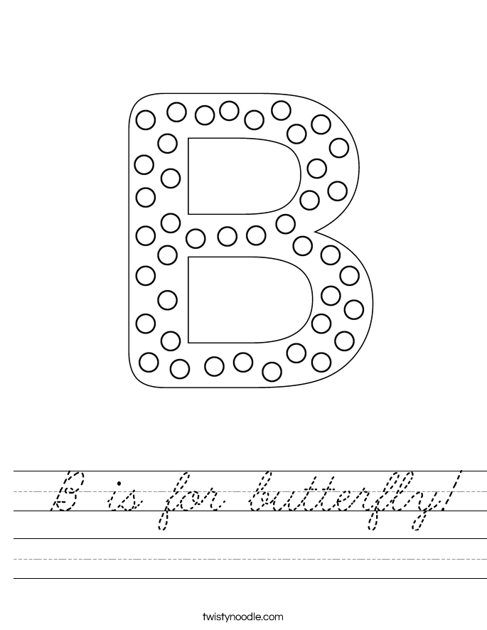  B is for butterfly! Worksheet