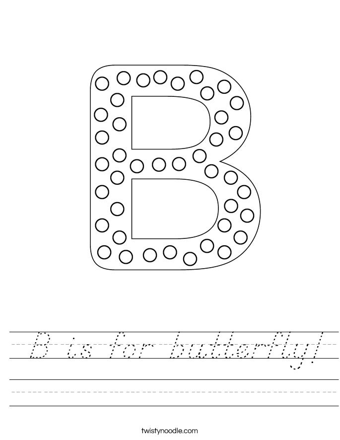  B is for butterfly! Worksheet