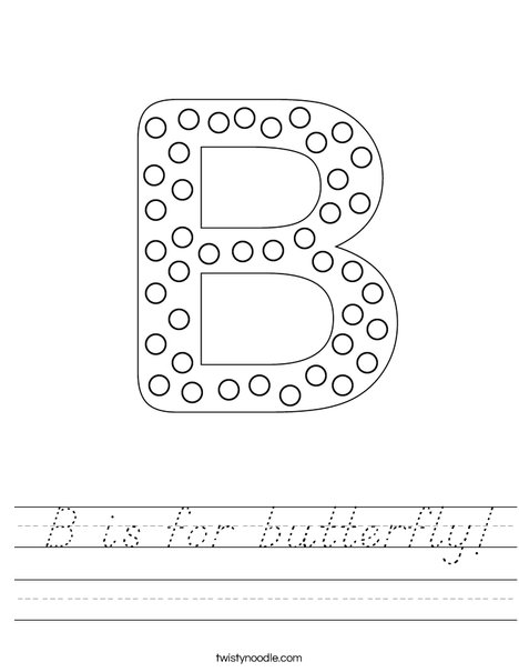 Letter B Dots Worksheet