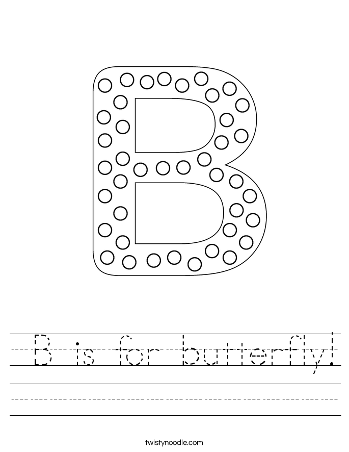  B is for butterfly! Worksheet