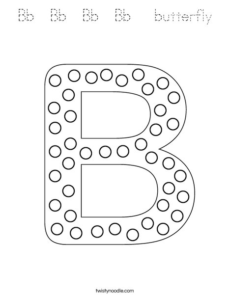 Letter B Dots Coloring Page