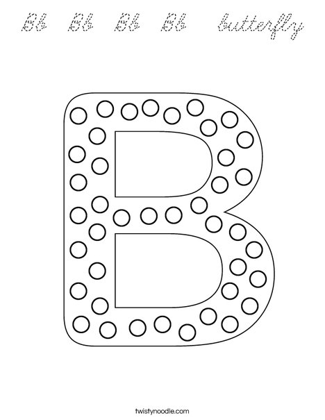 Letter B Dots Coloring Page