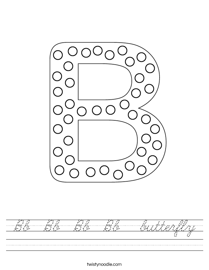 Bb  Bb  Bb  Bb   butterfly Worksheet