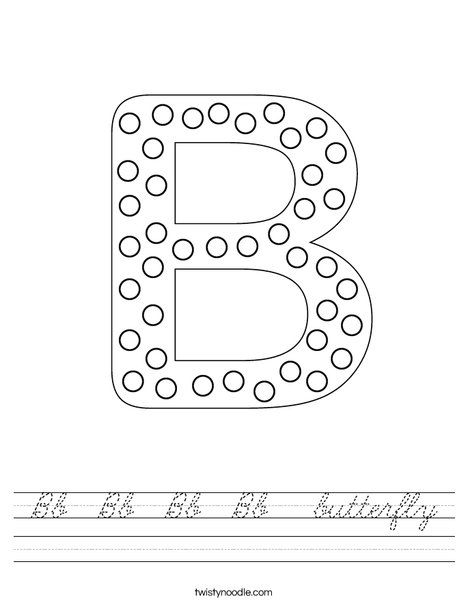 Letter B Dots Worksheet