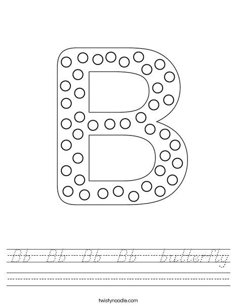 Letter B Dots Worksheet