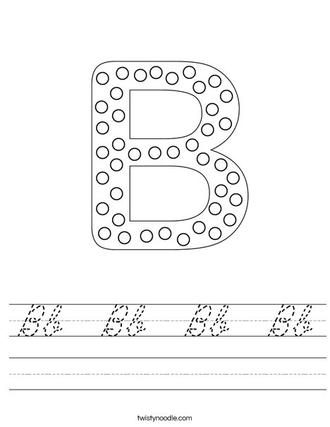 Letter B Dots Worksheet