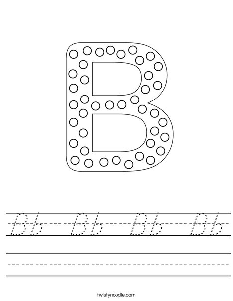 Letter B Dots Worksheet