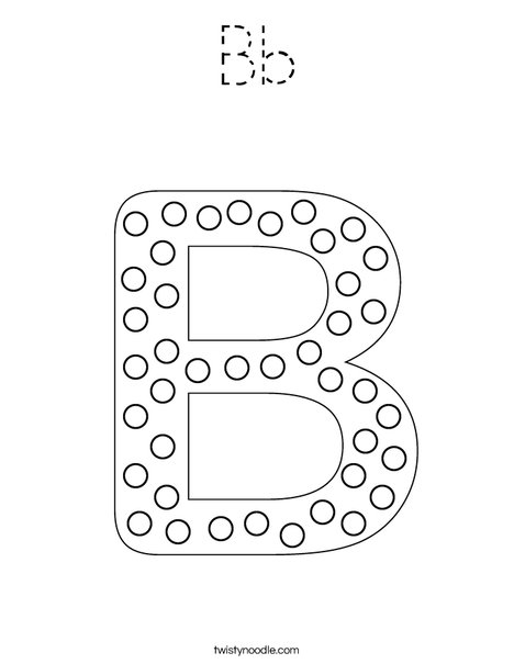 Letter B Dots Coloring Page