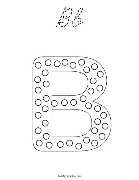 Letter B Dots Coloring Page