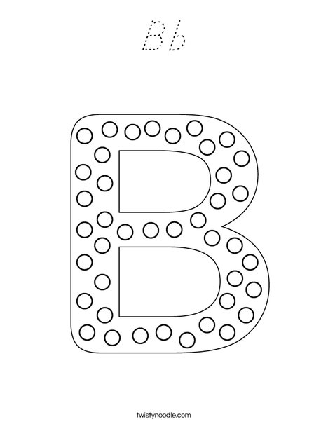 Letter B Dots Coloring Page