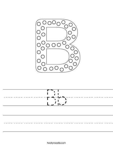 Letter B Dots Worksheet