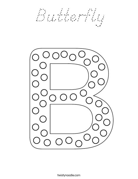 Letter B Dots Coloring Page