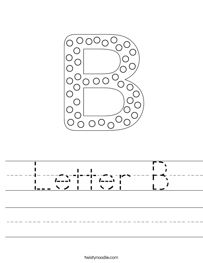 Letter B Worksheet - Twisty Noodle