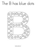 The B has blue dots Coloring Page