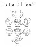Letter B Foods Coloring Page