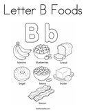 Letter B Foods Coloring Page