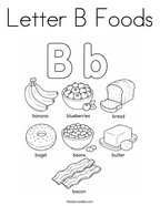 Letter B Foods Coloring Page