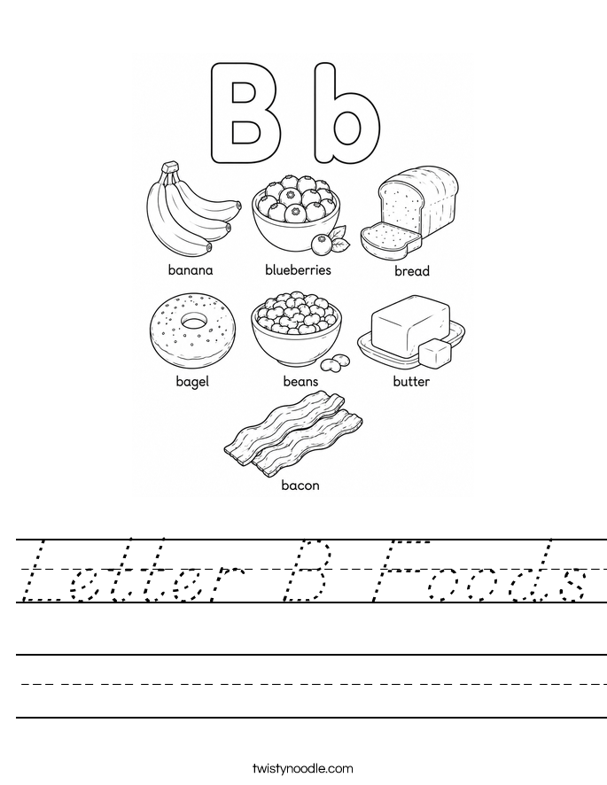 Letter B Foods Worksheet
