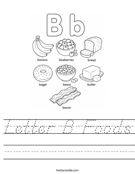 Letter B Foods Worksheet