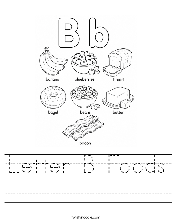 Letter B Foods Worksheet