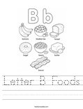 Letter B Foods Worksheet