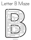 Letter B Maze Coloring Page