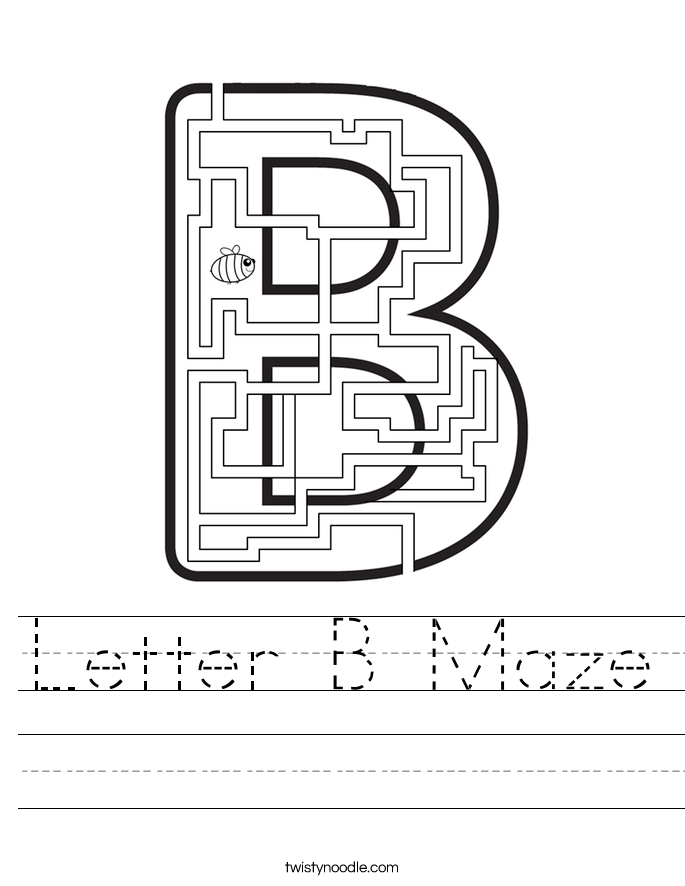 Letter B Maze Worksheet
