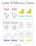 Letter B Memory Game Coloring Page