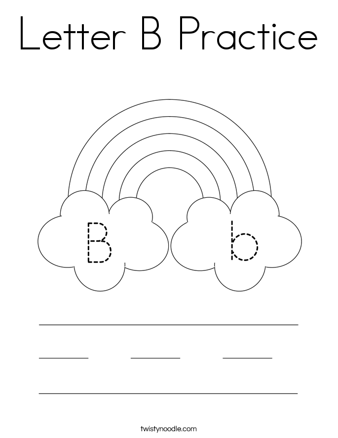Letter B Practice Coloring Page