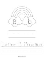 Letter B Practice Handwriting Sheet