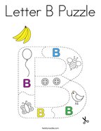 Letter B Puzzle Coloring Page