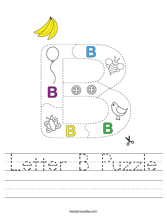Letter B Puzzle Worksheet