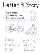 Letter B Story Coloring Page