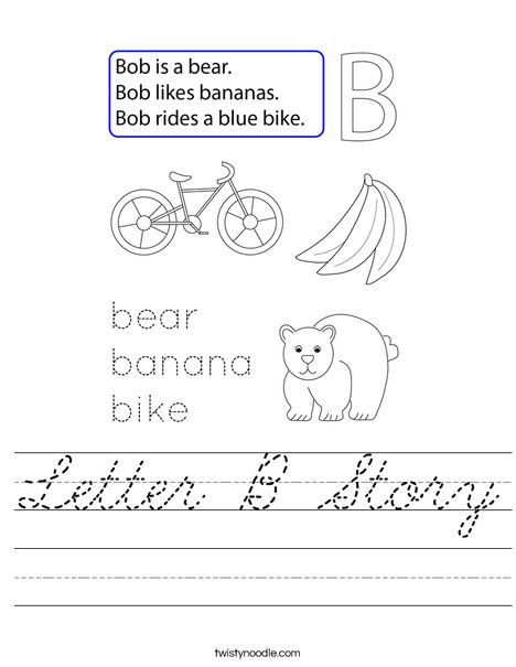 Letter B Story Worksheet