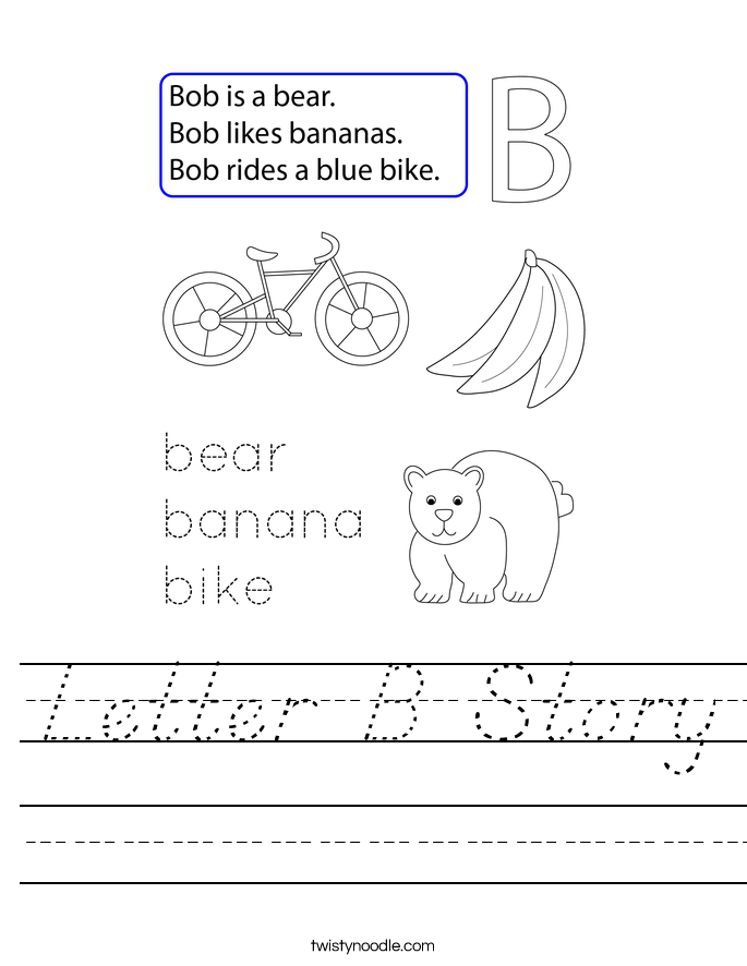 Letter B Story Worksheet