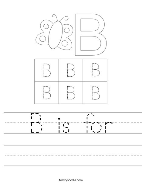 Uppercase Letter B Worksheet