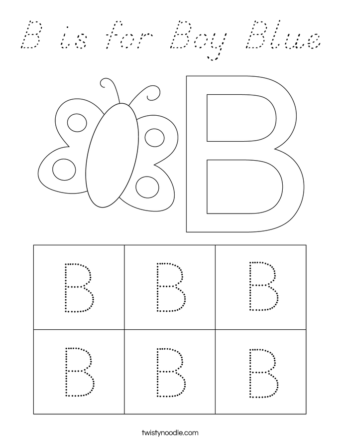 B is for Boy Blue Coloring Page