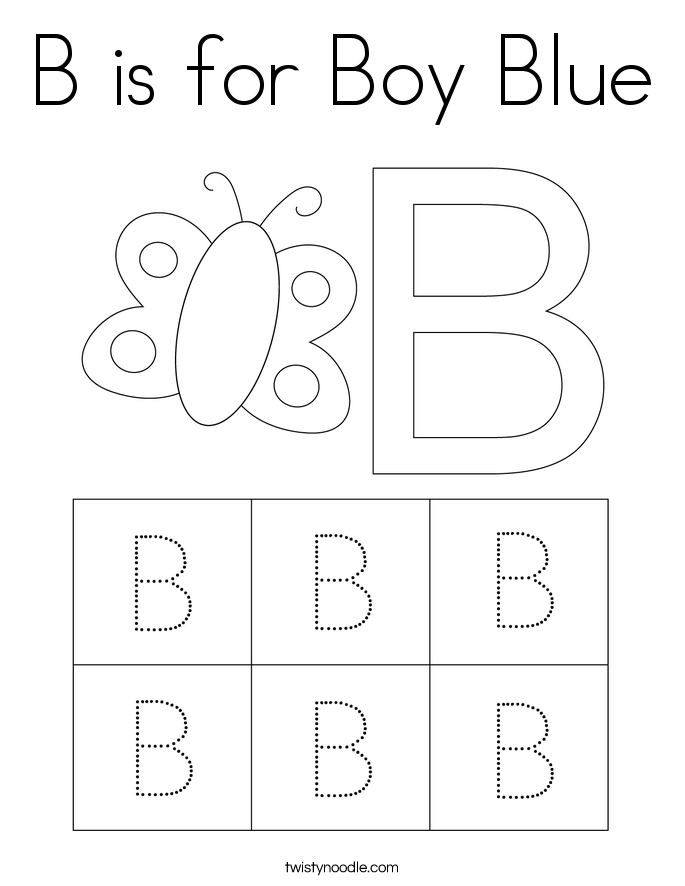 B is for Boy Blue Coloring Page