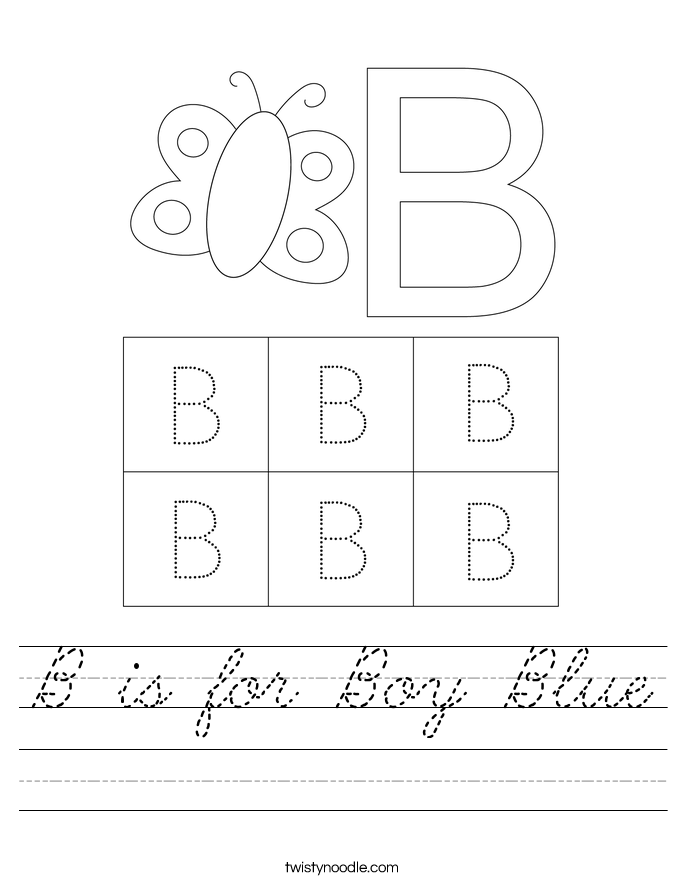 B is for Boy Blue Worksheet