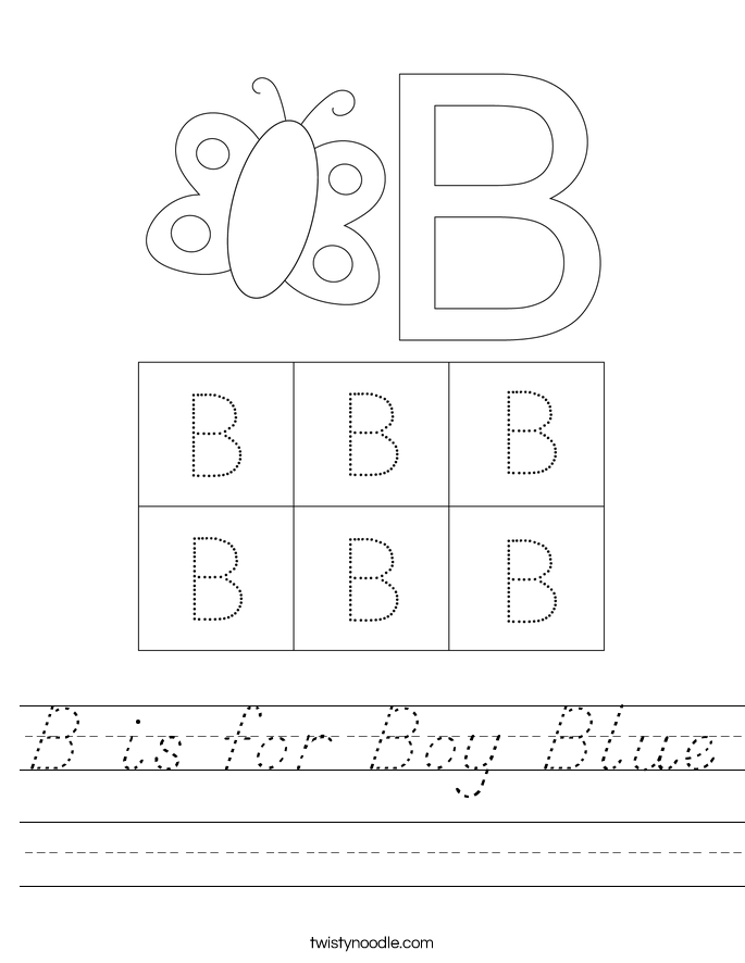 B is for Boy Blue Worksheet