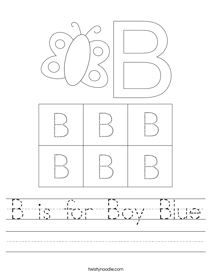 B is for Boy Blue Worksheet