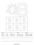 B is for Boy Blue Worksheet