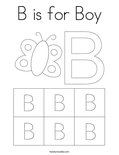B is for Boy Coloring Page