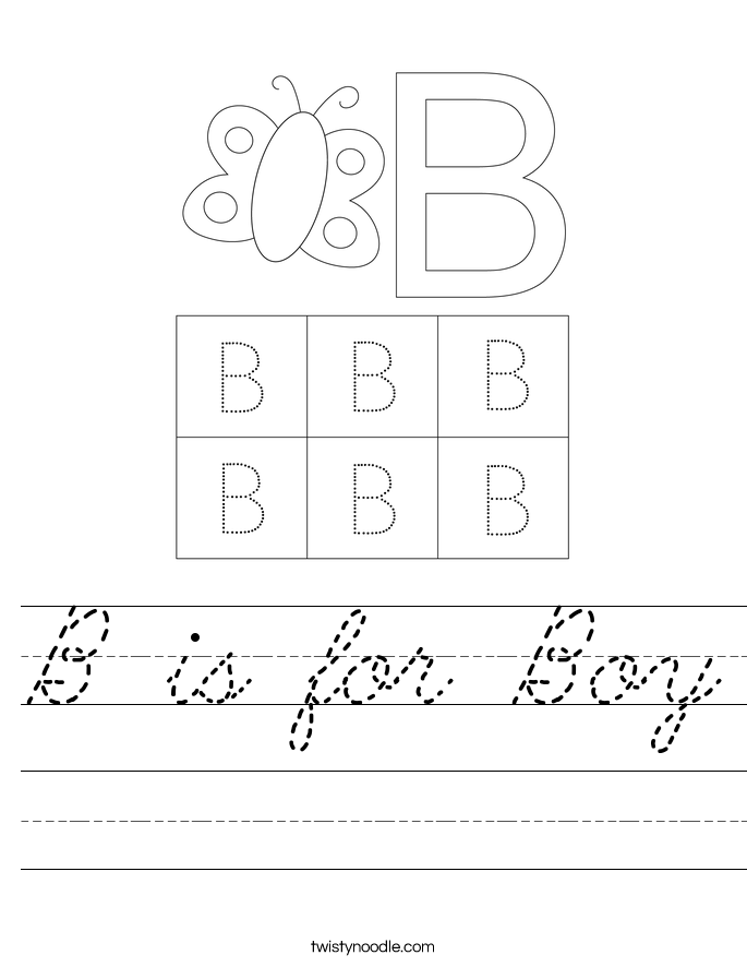 B is for Boy Worksheet