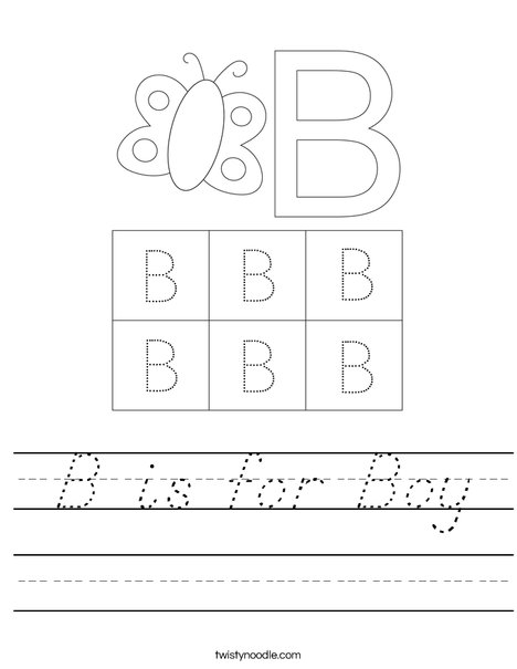 Uppercase Letter B Worksheet