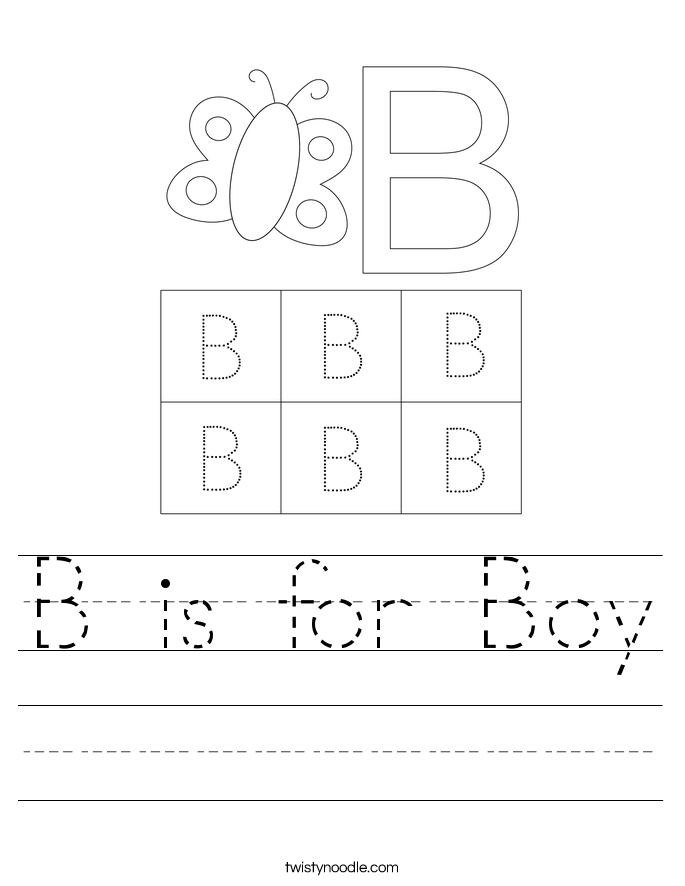B is for Boy Worksheet