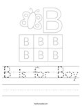 B is for Boy Worksheet