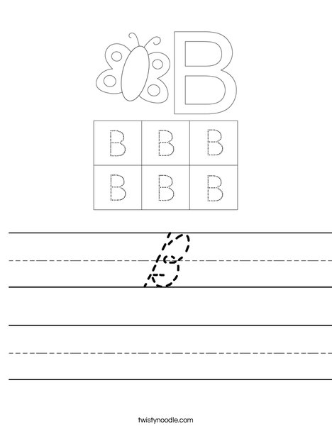 Uppercase Letter B Worksheet