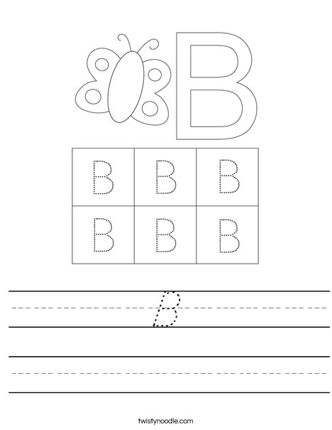 Uppercase Letter B Worksheet