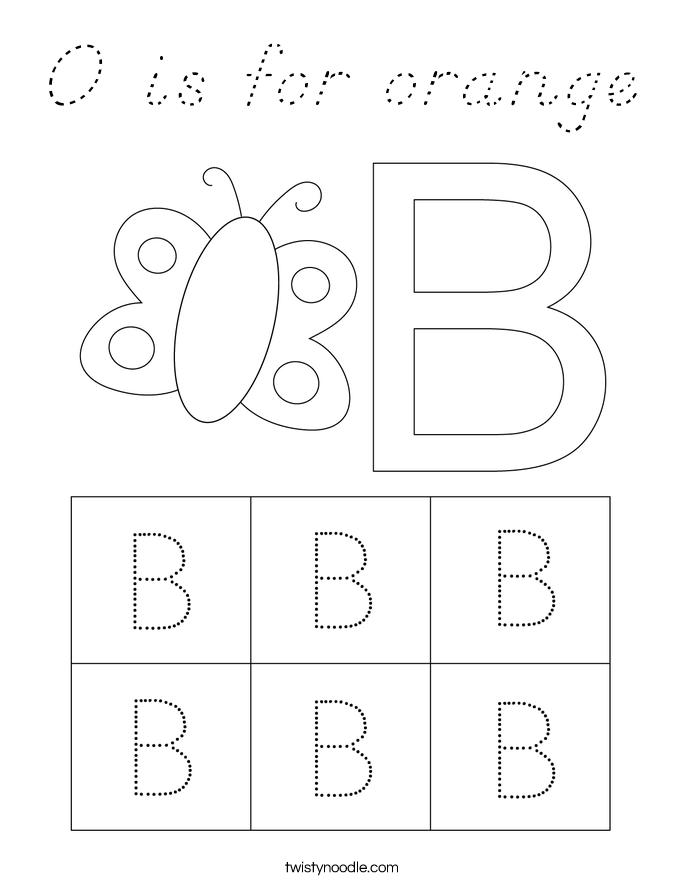 O is for orange Coloring Page